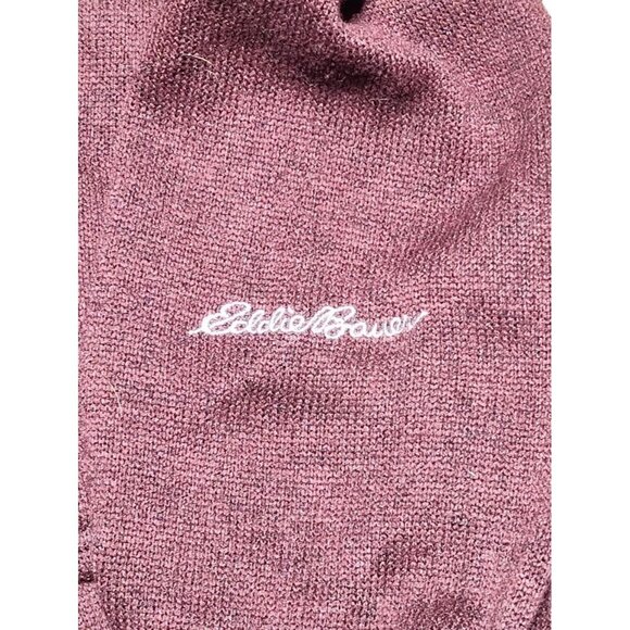 Eddie Bauer Men's XXL 1/4 Zip Pullover Sweater Maroon Polyester - Picture 4 of 7